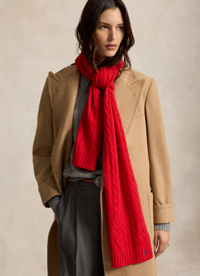 Wool Cashmere Classic Cable Scarf
