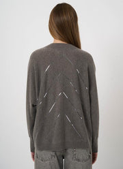 Wool Cashmere Metallic Cardigan