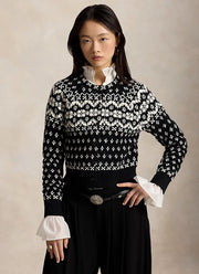 Wool Cotton Fair Isle Crewneck Sweater