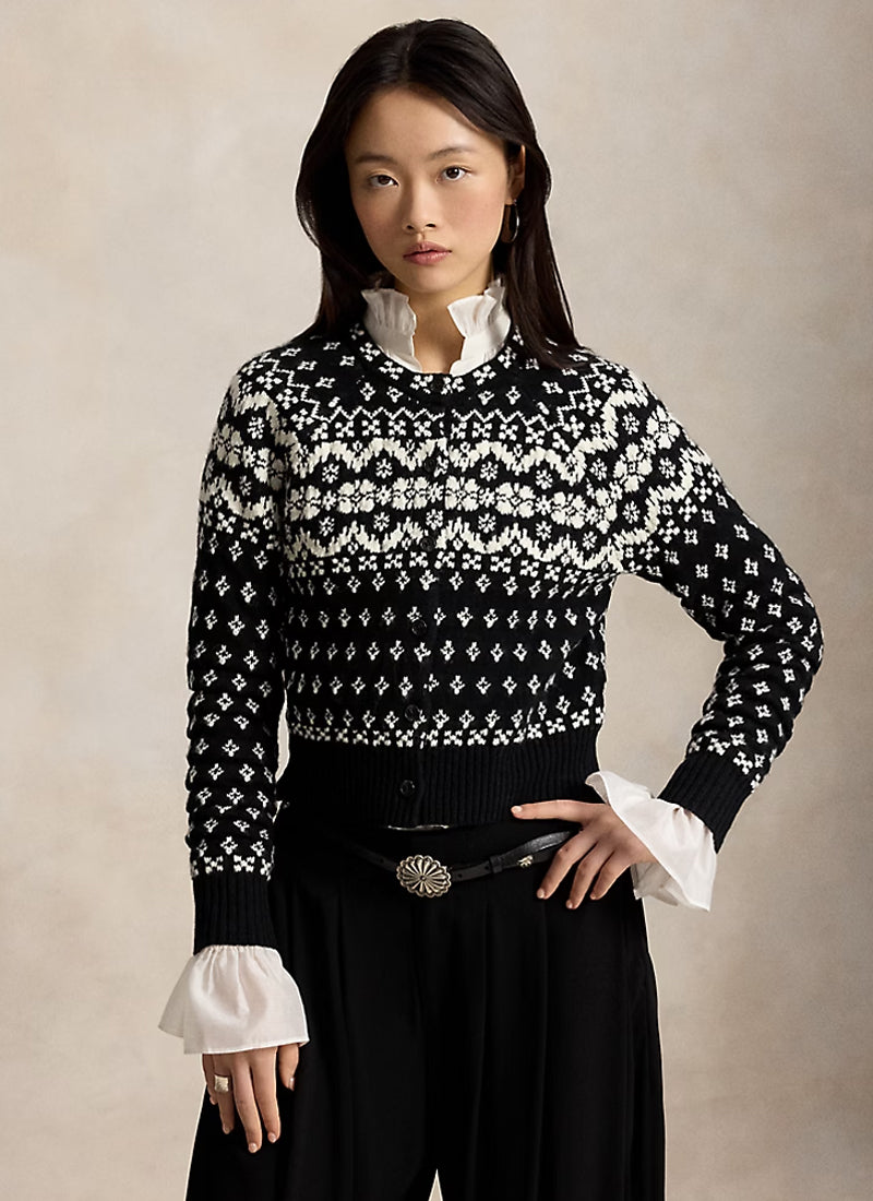 Wool Cotton Fair Isle Crewneck Sweater