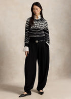 Wool Cotton Fair Isle Crewneck Sweater