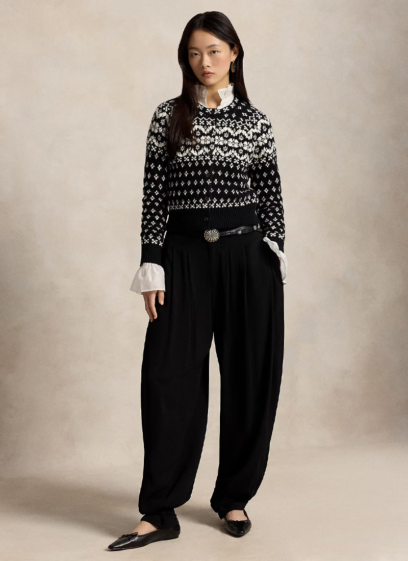 Wool Cotton Fair Isle Crewneck Sweater