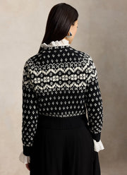 Wool Cotton Fair Isle Crewneck Sweater
