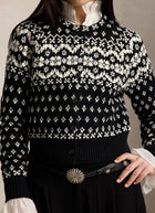 Wool Cotton Fair Isle Crewneck Sweater