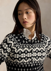 Wool Cotton Fair Isle Crewneck Sweater