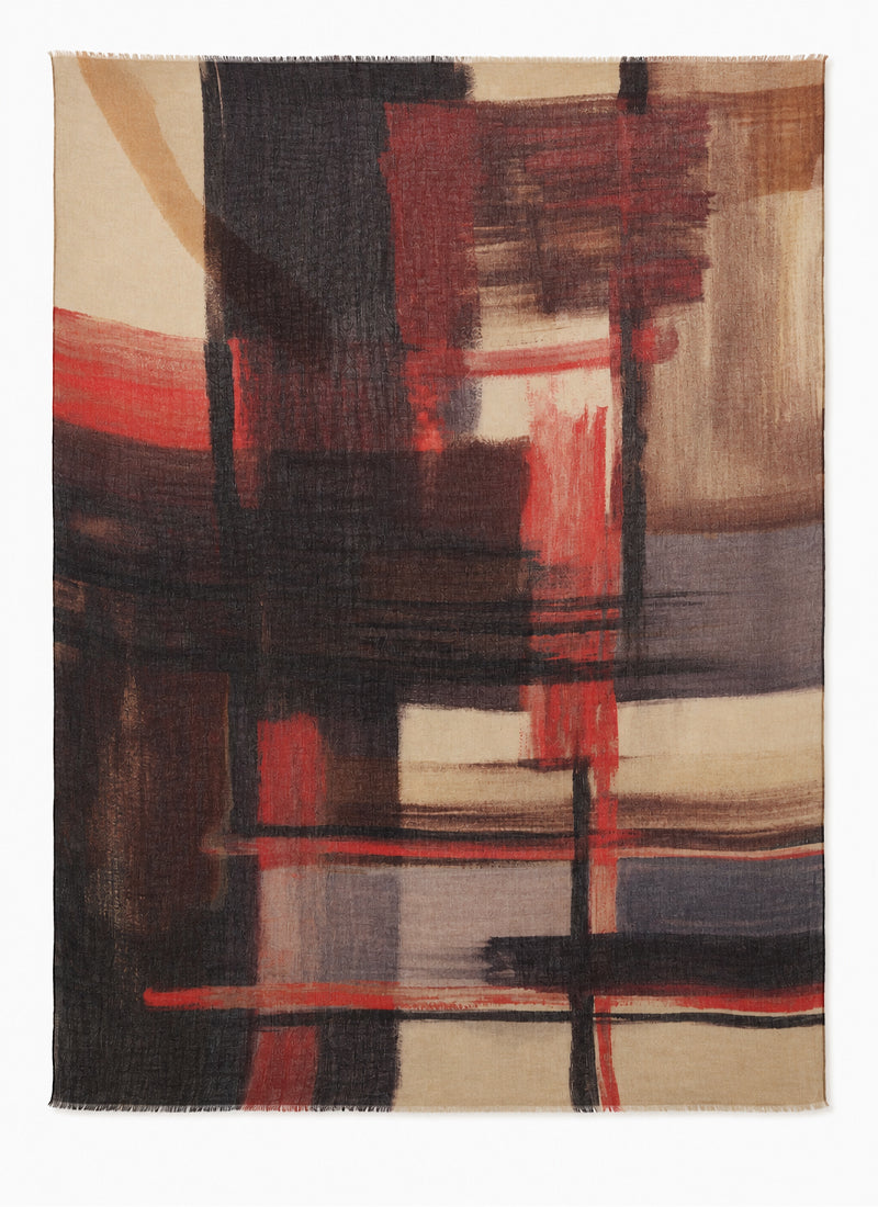 Abstract Wool Scarf