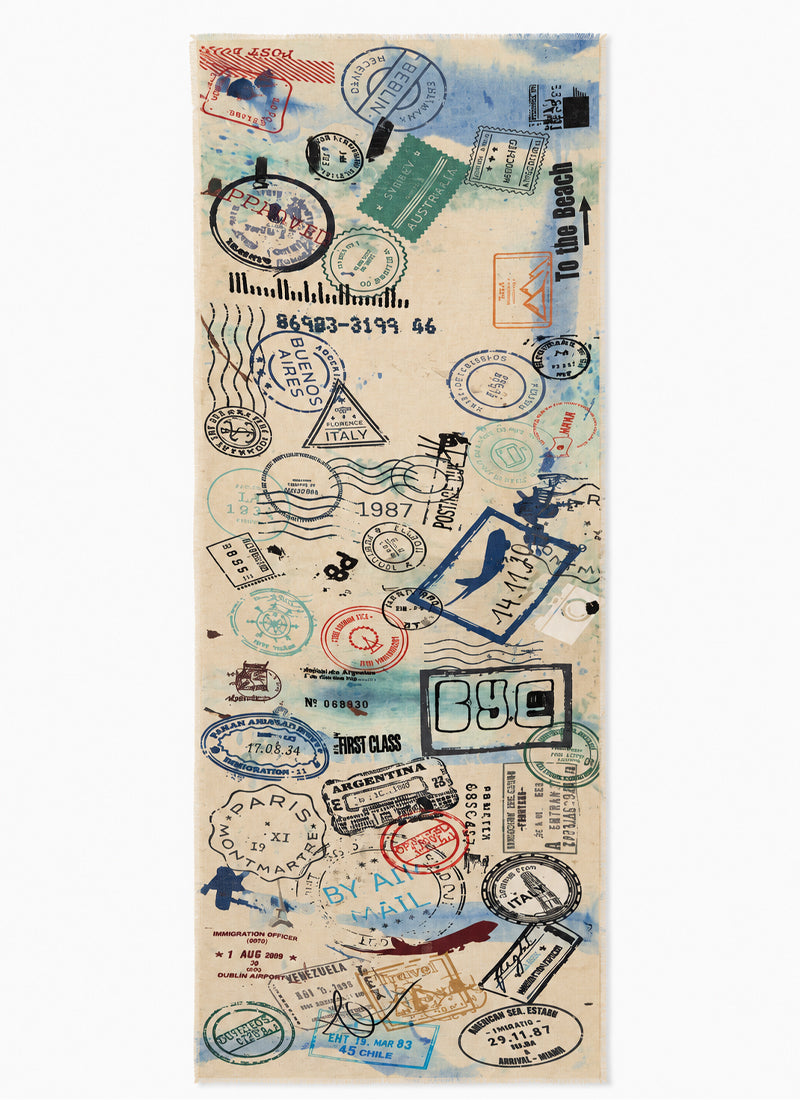Stamp Print Wool Scarf