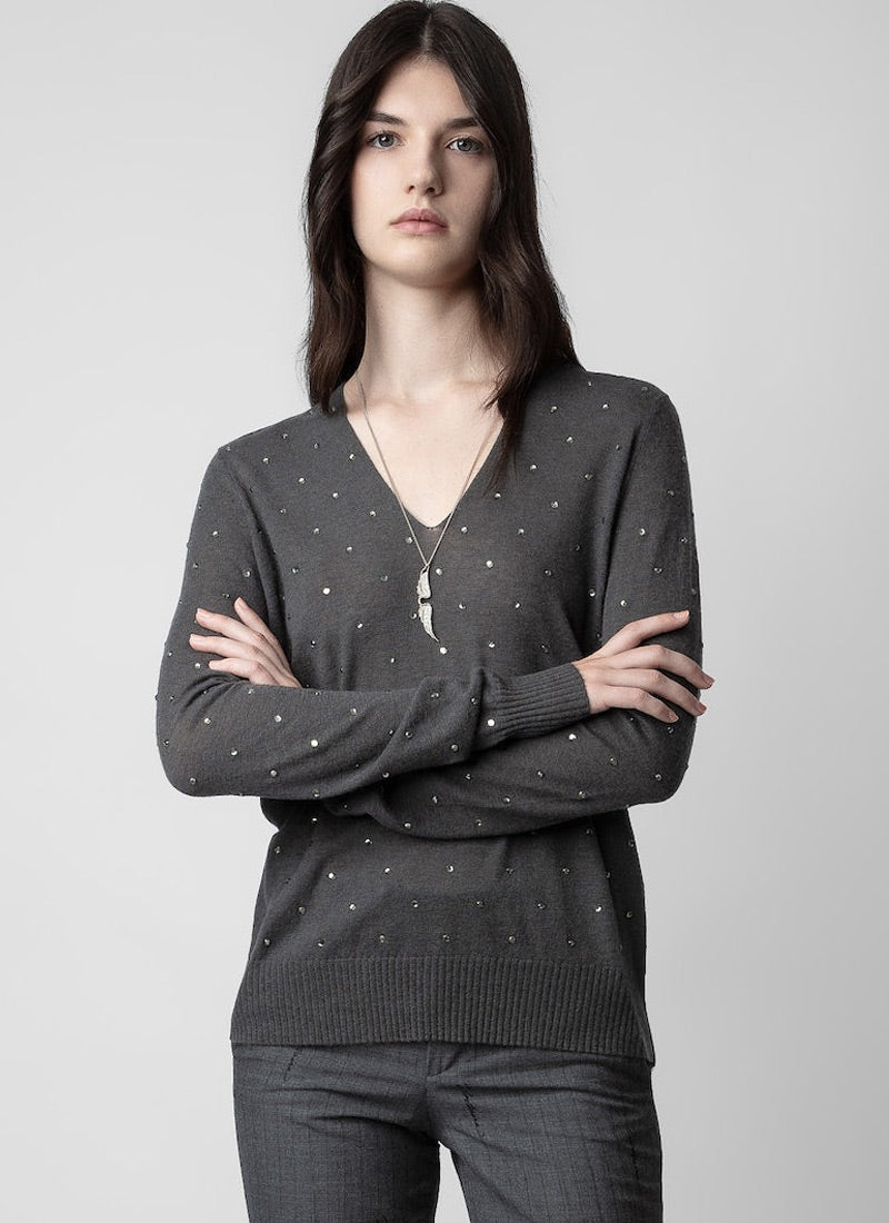 Zadig & Voltaire Elya Diamanté Cashmere Sweater