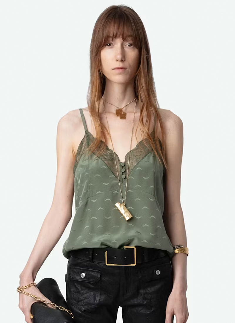 Zadig & Voltaire Cyoko Silk Jacquard Wings Camisole