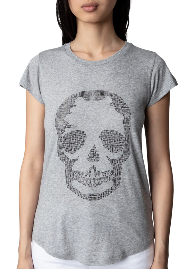 Zadig & Voltaire Skinny Skull Metal Stud Tee