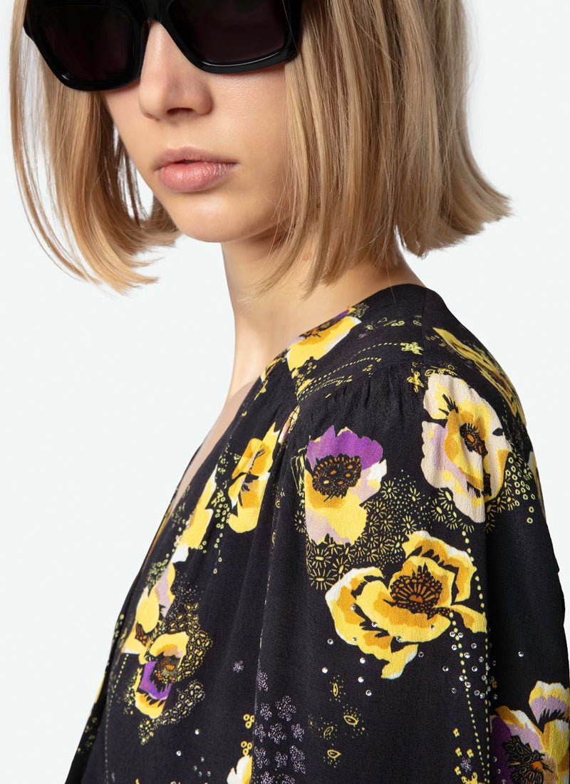 Zadig & Voltaire Turin Crepe Yoko Strass Top