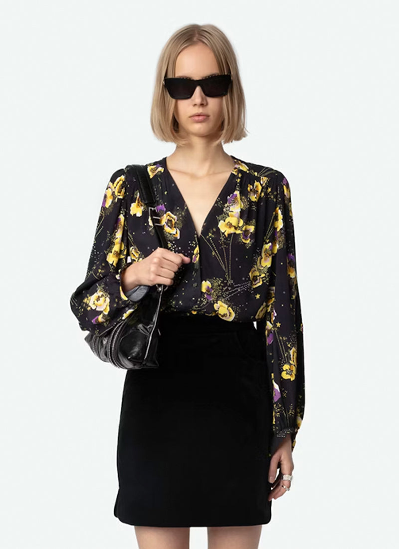 Zadig & Voltaire Turin Crepe Yoko Strass Top