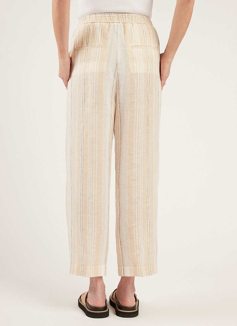 Peserico Palazzo Striped Linen Pant
