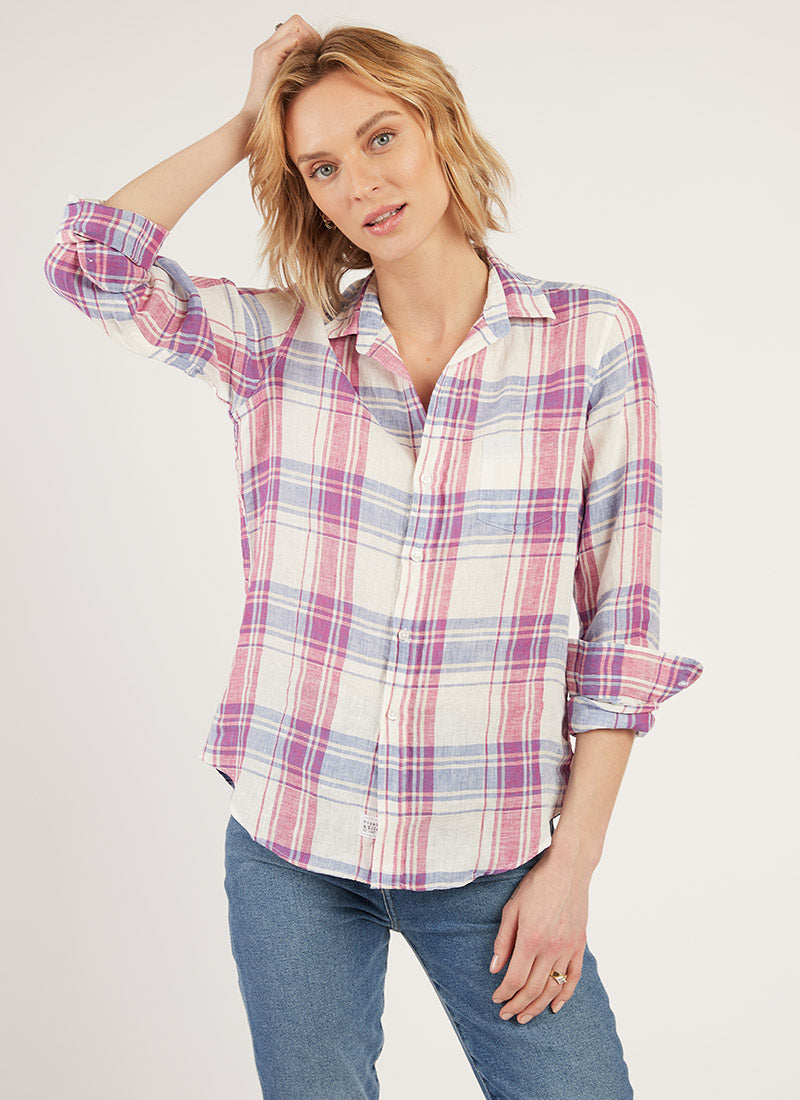 Frank & Eileen Barry Woven Pink Plaid Button-Up Shirt
