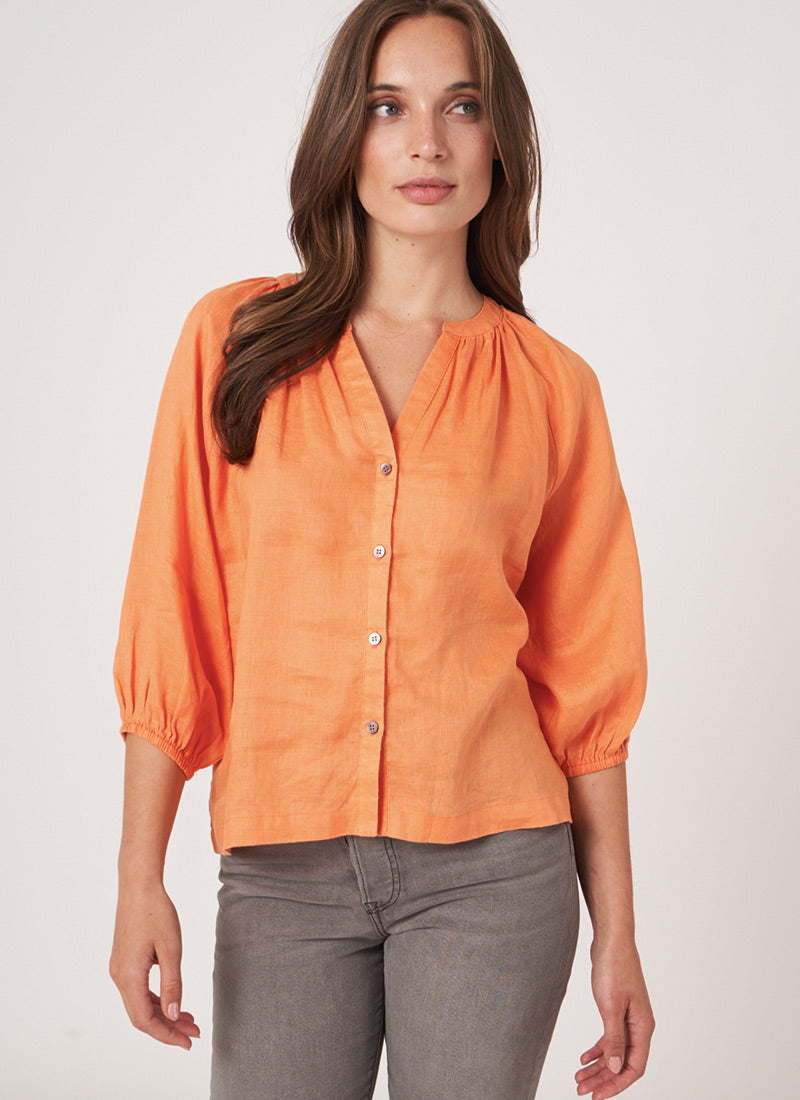 Repeat Linen Long Sleeve Blouse