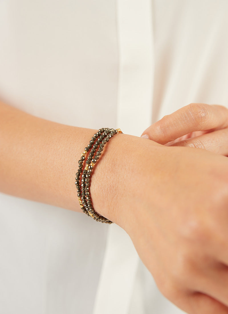 In2 Design Sigrid Beaded Pyrite Bracelet