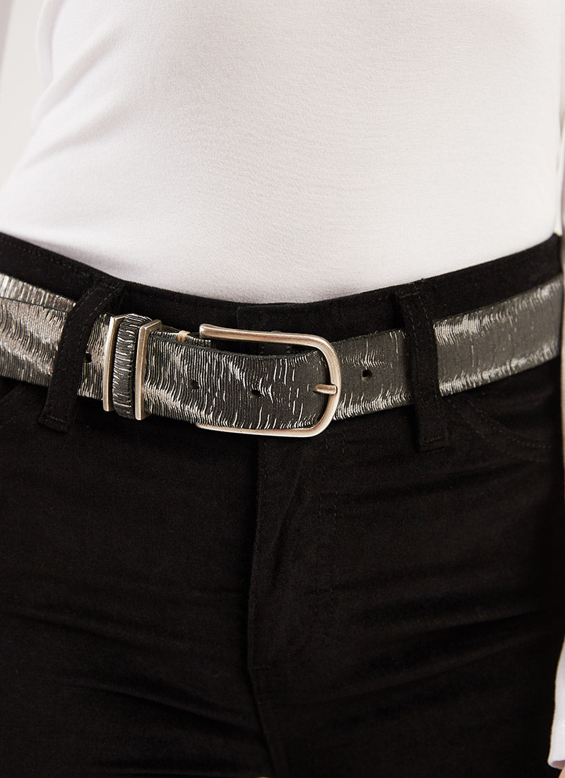B.Belt Metallic Leather Belt