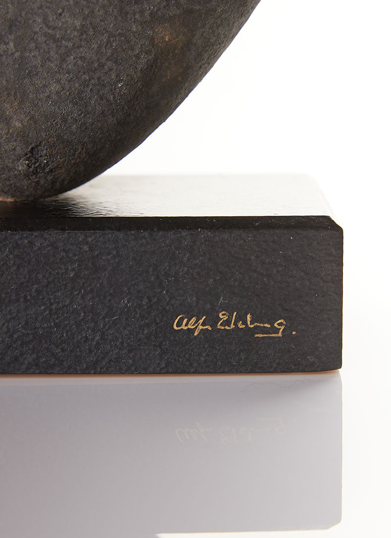 Haute Curature Alf Ekberg Black Stoneware Gold Gilding Damson Sculpture