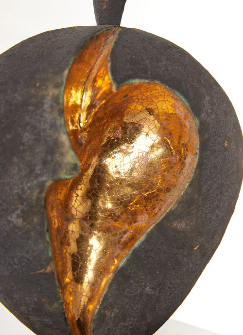 Haute Curature Alf Ekberg Black Stoneware Gold Gilding Damson Sculpture