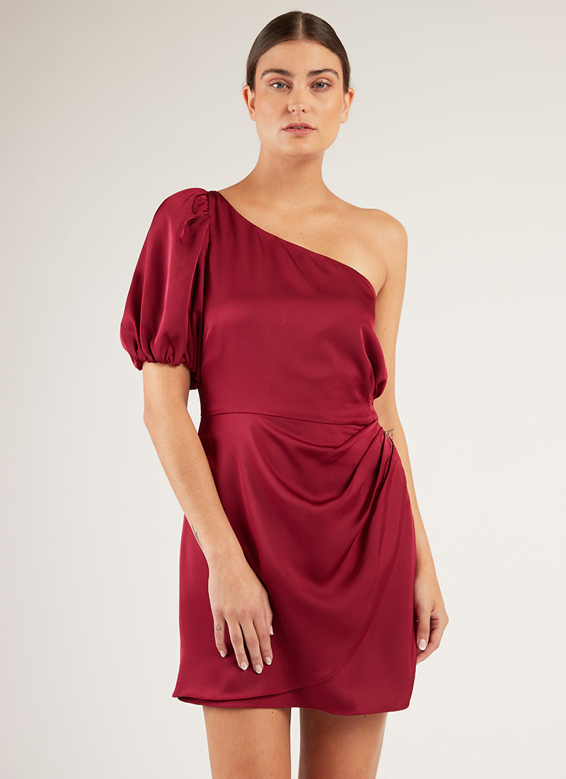 Sachin & Babi Amelia One-Shoulder Red Dress