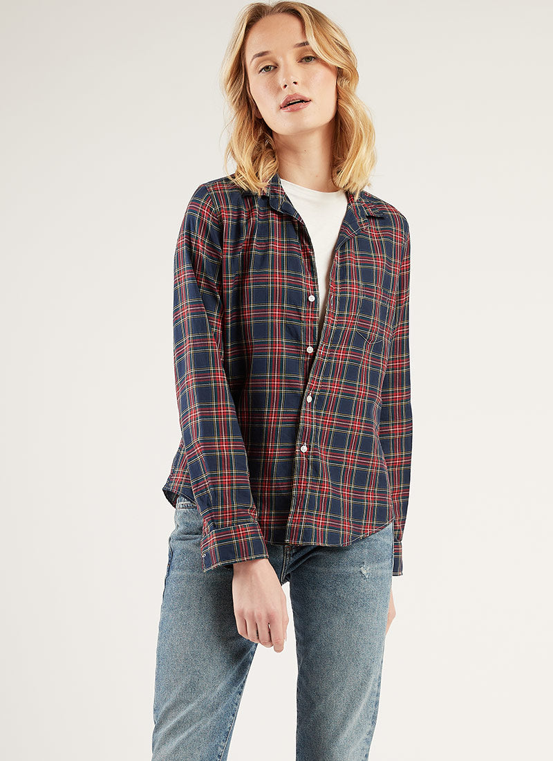 Frank & Eileen Barry Red-and-Blue Plaid Shirt
