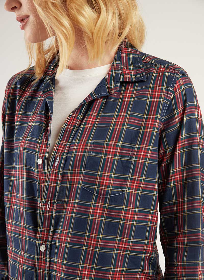 Frank & Eileen Barry Red-and-Blue Plaid Shirt