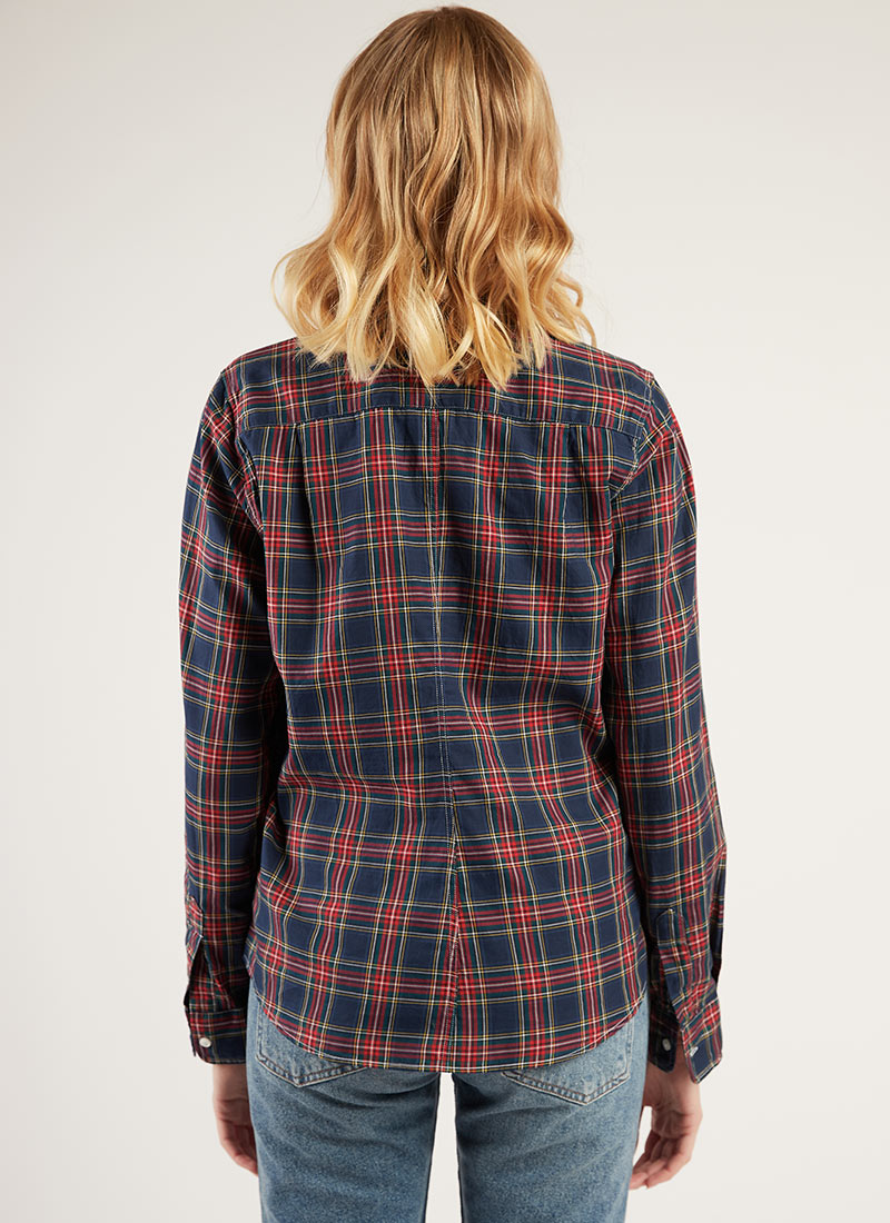 Frank & Eileen Barry Red-and-Blue Plaid Shirt