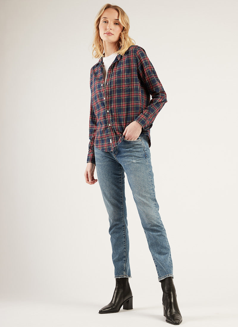 Frank & Eileen Barry Red-and-Blue Plaid Shirt