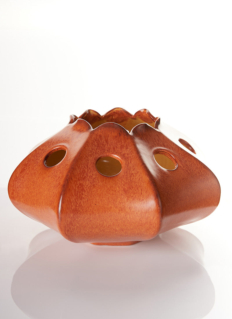 Haute Curature Bertoncello Ceramiche Abstract Sculptural Sea Urchin Vase, 1960s-70s