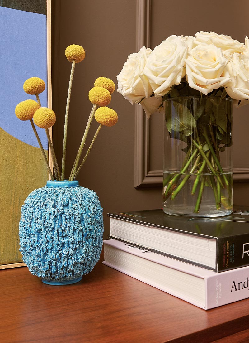 Haute Curature Gunnar Nylund Chamotte 'Hedgehog' Series, Sculpted Turquoise Vase, 1940s-50s