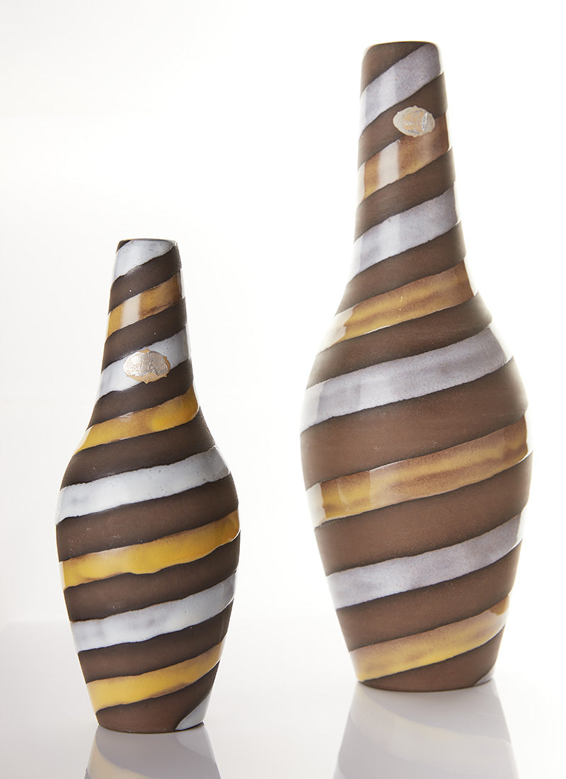 Haute Curature Ingrid Atterberg Pair of 1949 'Spiral' Series Sculptural Earthenware Vases