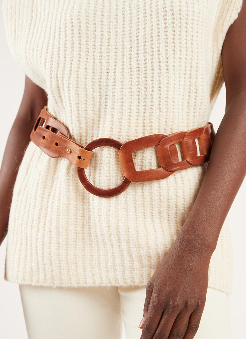 Brave Leather Inian Looped Chain Belt