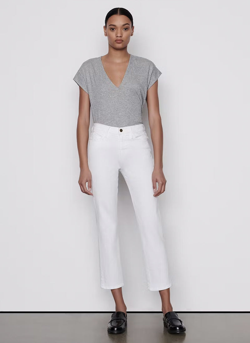 Frame Le High Straight Blanc Jeans