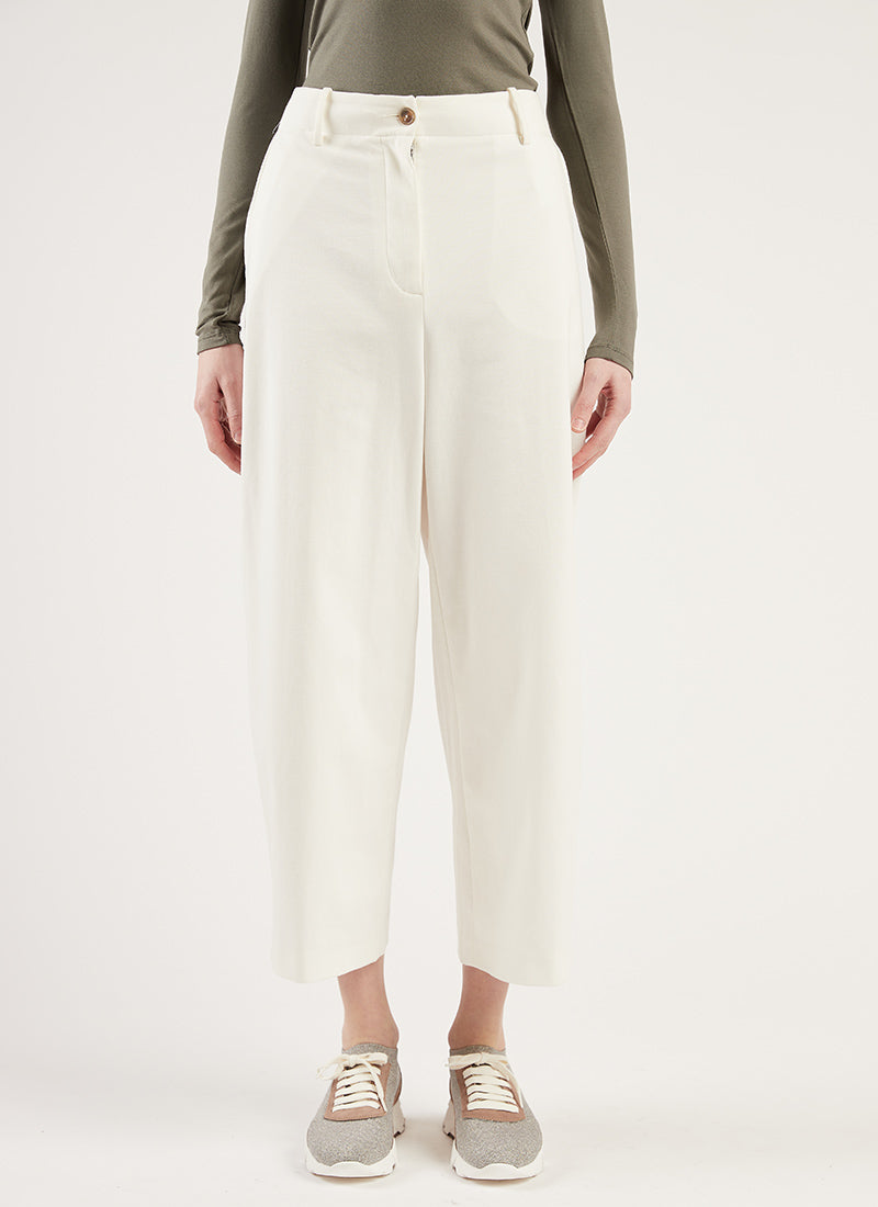 White tailored cropped trousers sales