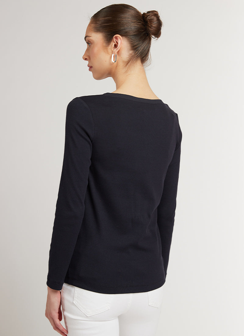 Fabiana Filippi Ribbed Jersey Long-Sleeve T-Shirt
