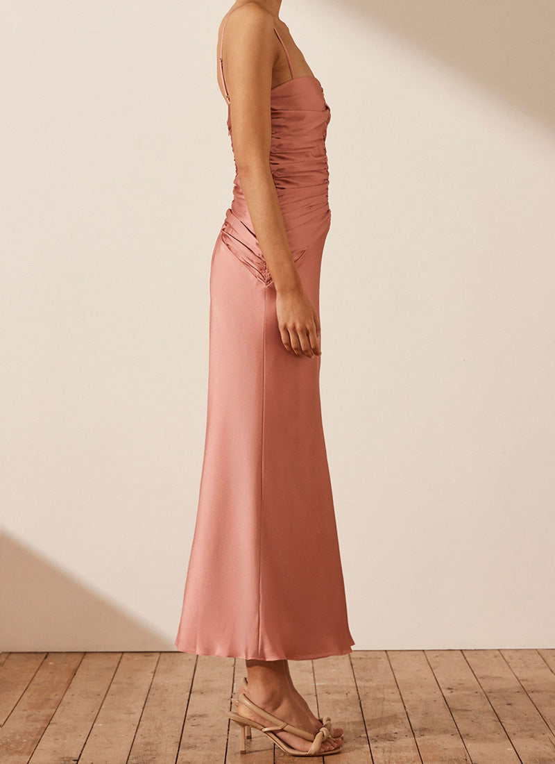 Shona Joy Luxe Ruched Bodice Midi Dress