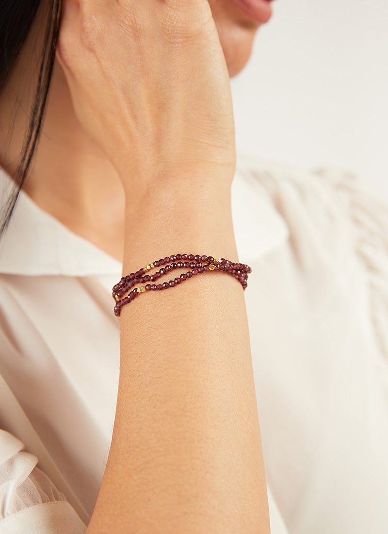 IN2 Design Sigrid Beaded Garnet Bracelet