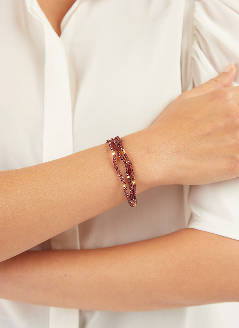 IN2 Design Sigrid Beaded Garnet Bracelet
