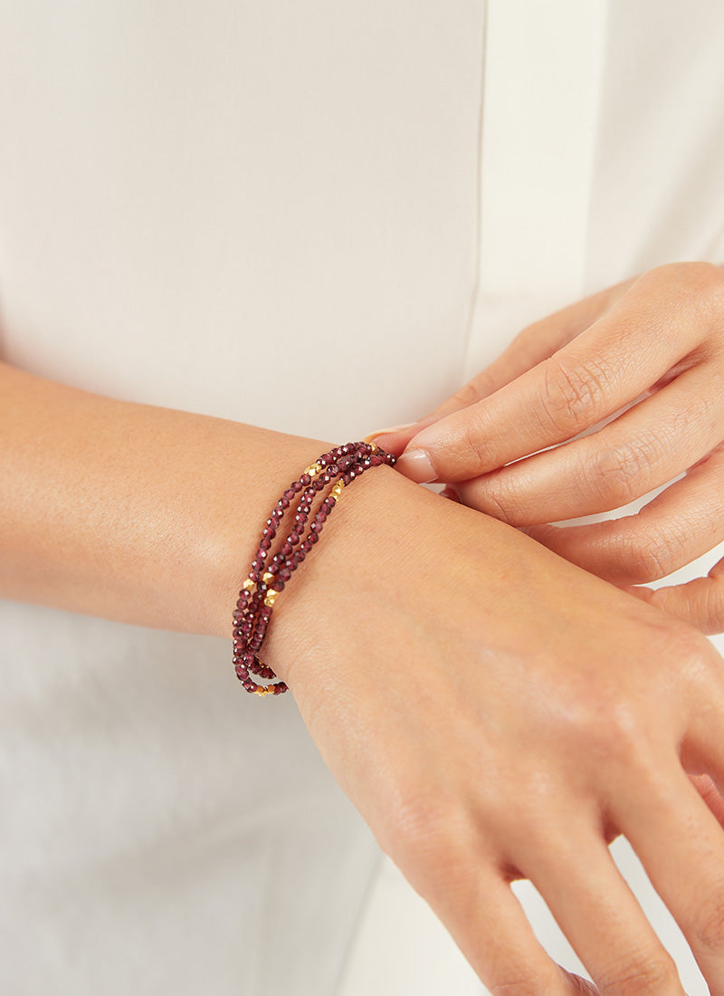 IN2 Design Sigrid Beaded Garnet Bracelet