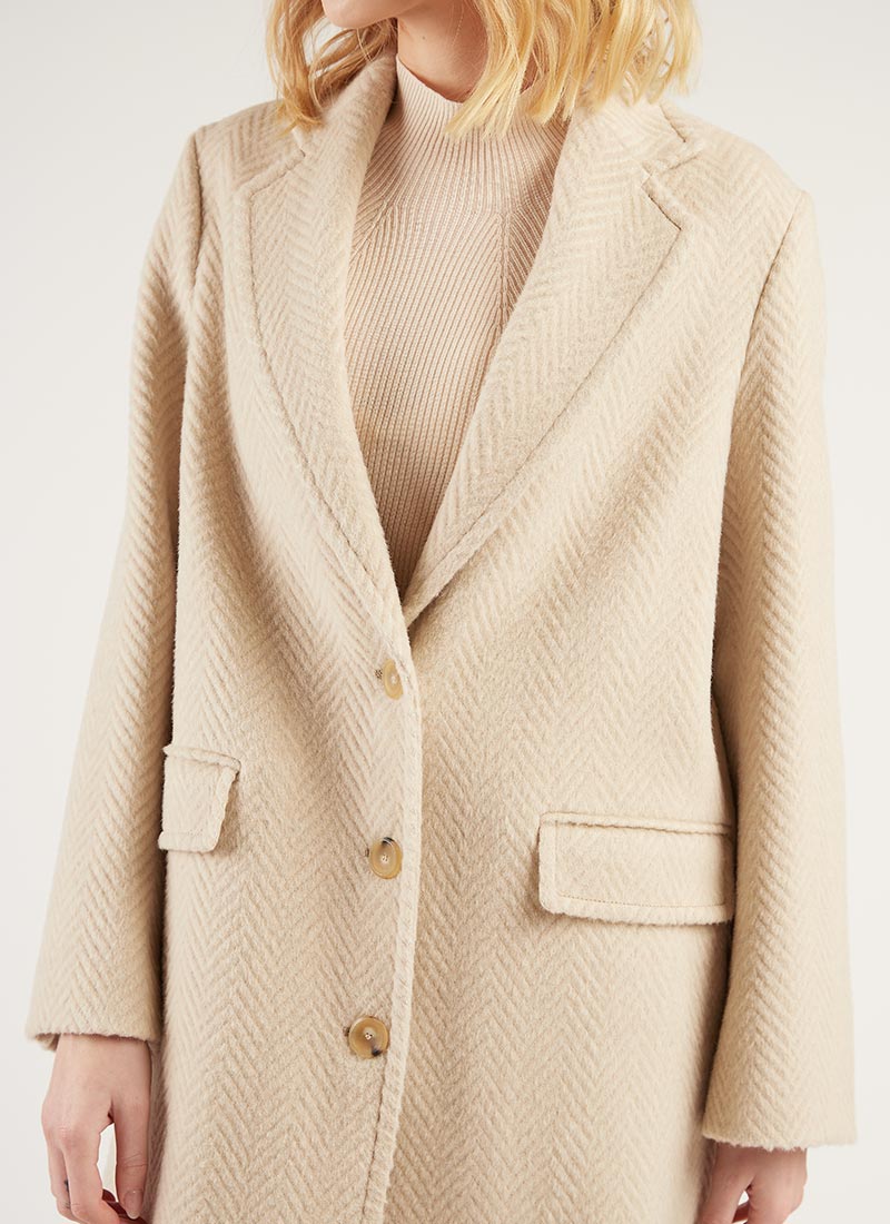 Eleventy Single-Breasted Alpaca-Blend Coat