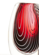 Haute Curature Vicke Lindstrand Modernist Red and White Stripe Sommerso Vase, 1950s