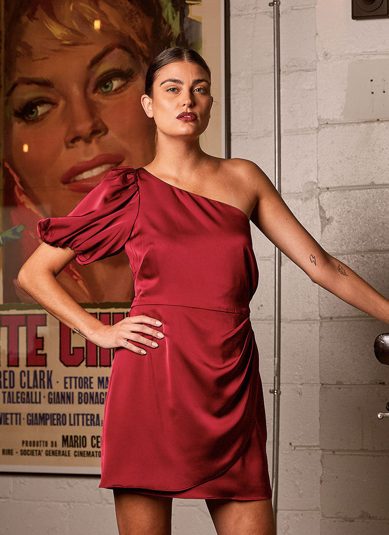 Sachin & Babi Amelia One-Shoulder Red Dress