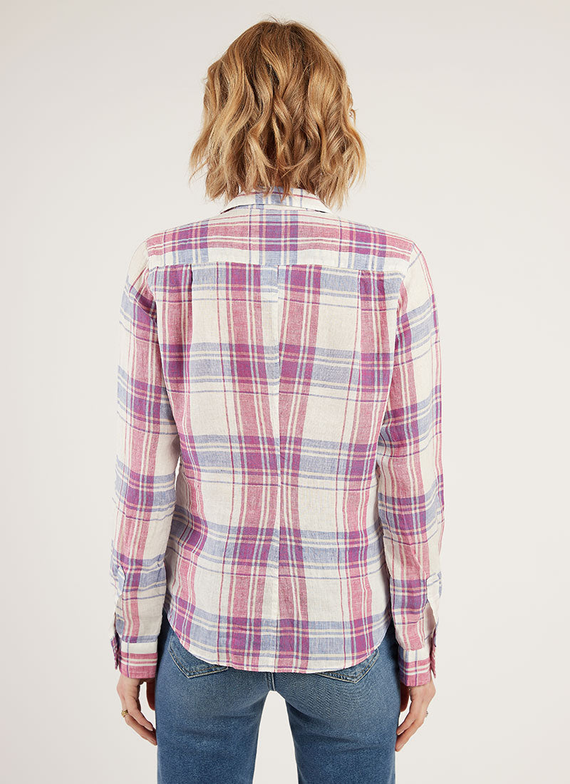 Frank & Eileen Barry Woven Pink Plaid Button-Up Shirt