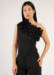 Greta Constantine Bastian Ruffle One-Shoulder Top
