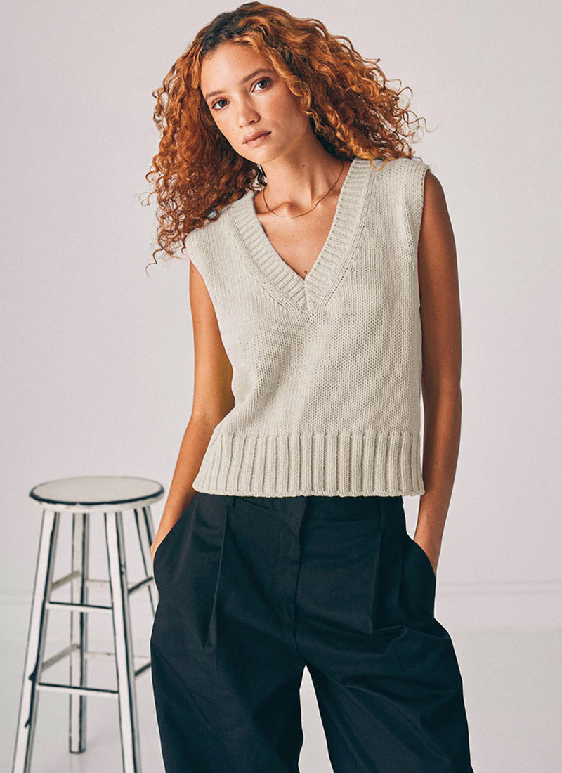 White+Warren Cotton Rope Sweater Vest