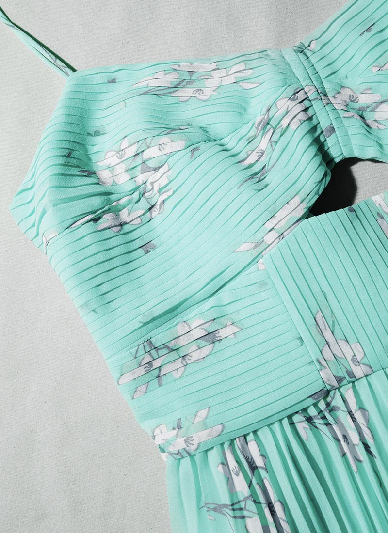 Self-Portrait Blue Floral Tiered Chiffon Midi Dress