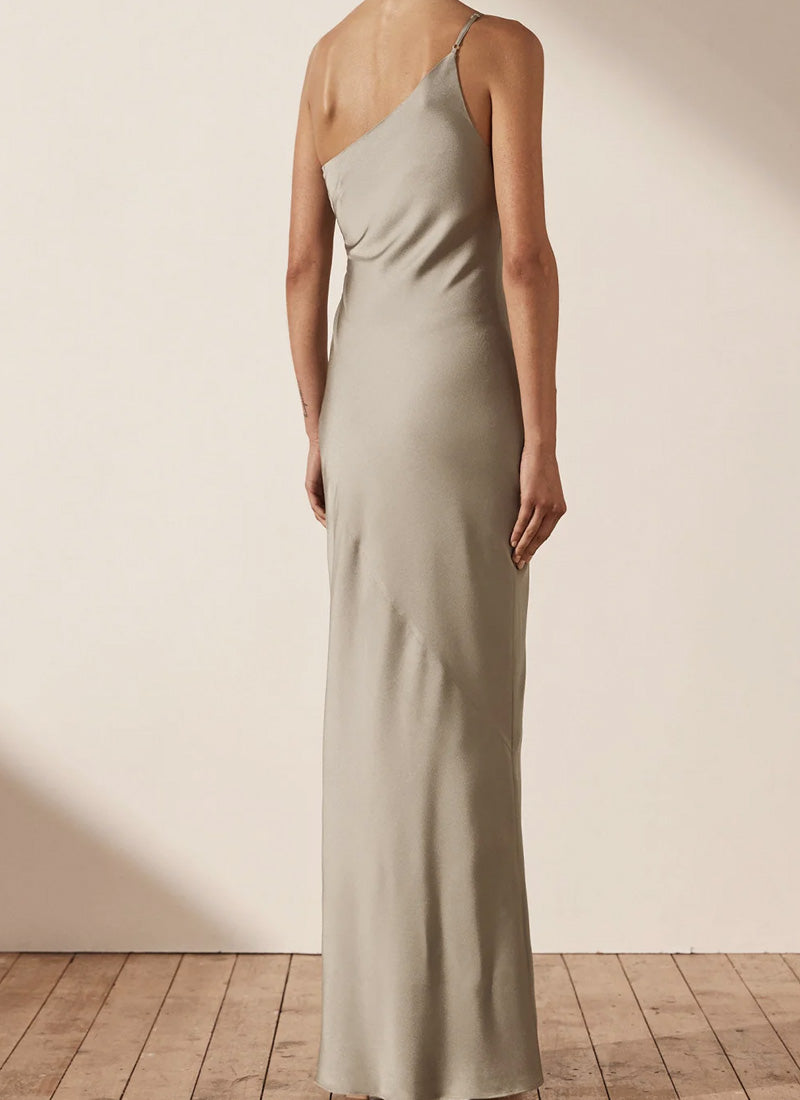 Shona Joy Luxe Asymmetrical Neck Maxi Dress