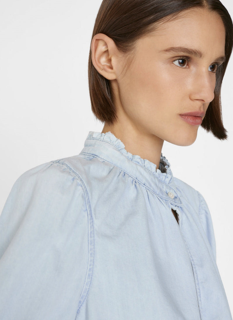 Frame Denim Ruffle Collar Top