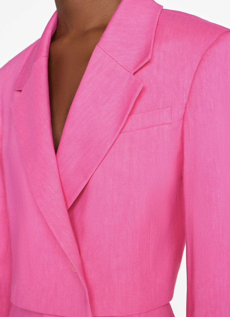 Frame Cropped Strong Shoulder Blazer