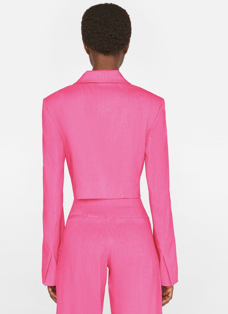 Frame Cropped Strong Shoulder Blazer